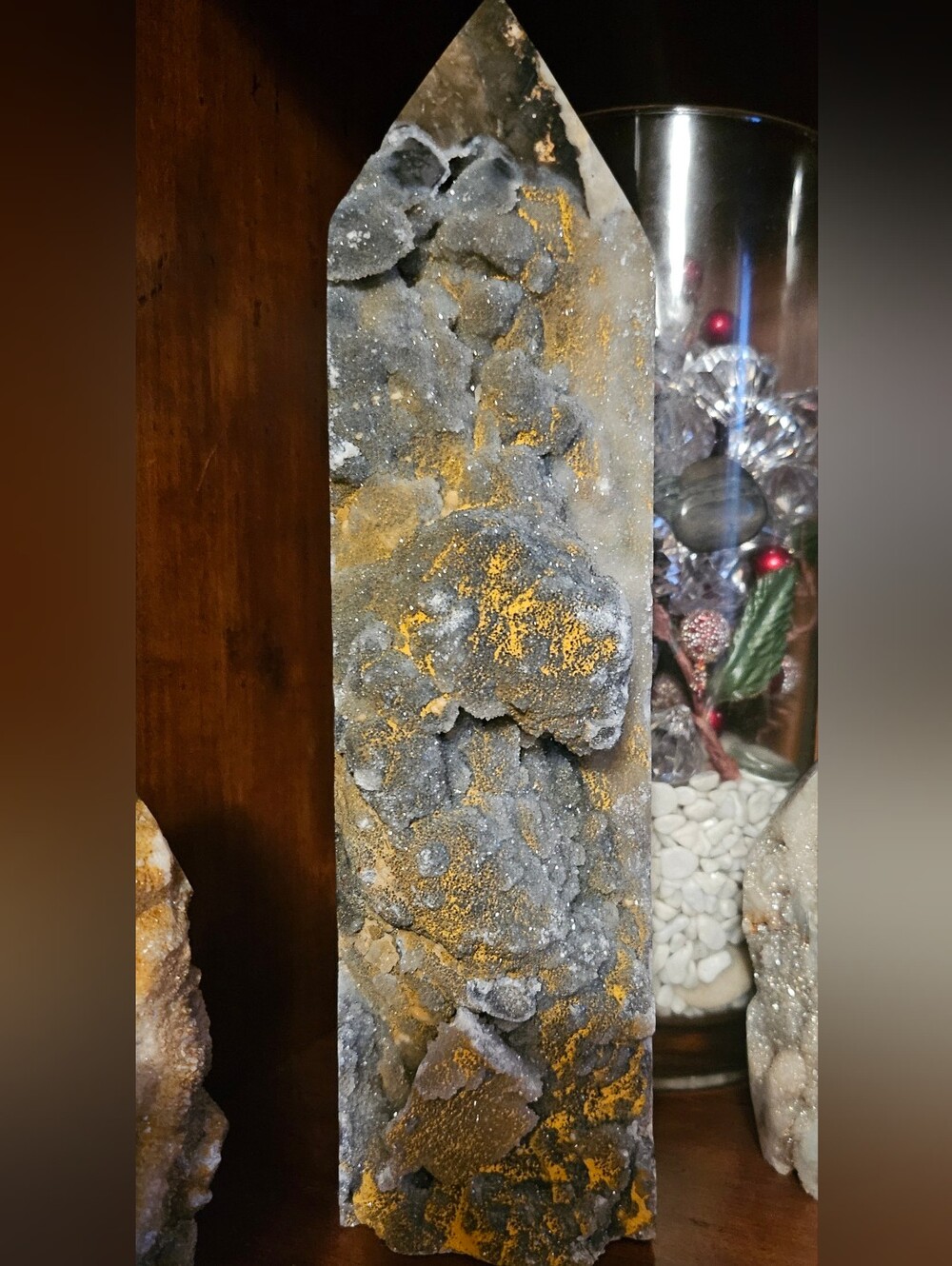 ​✨ Real GOLD Rare 30cm Obelisk Druzy Chalcedony ✨